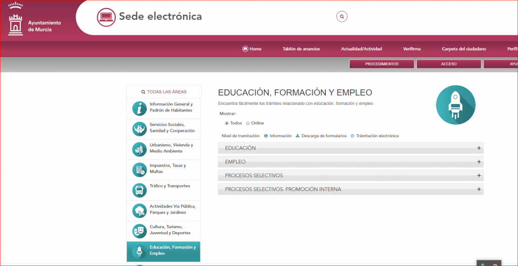 Sede electrónica MURCIA