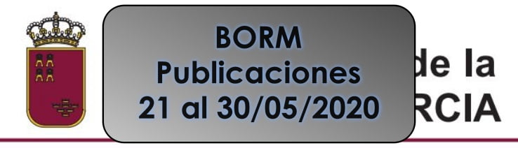 BORM 21 al 30 mayo