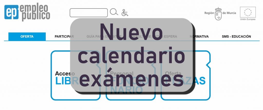 Nuevo calendario de procesos selectivos CARM