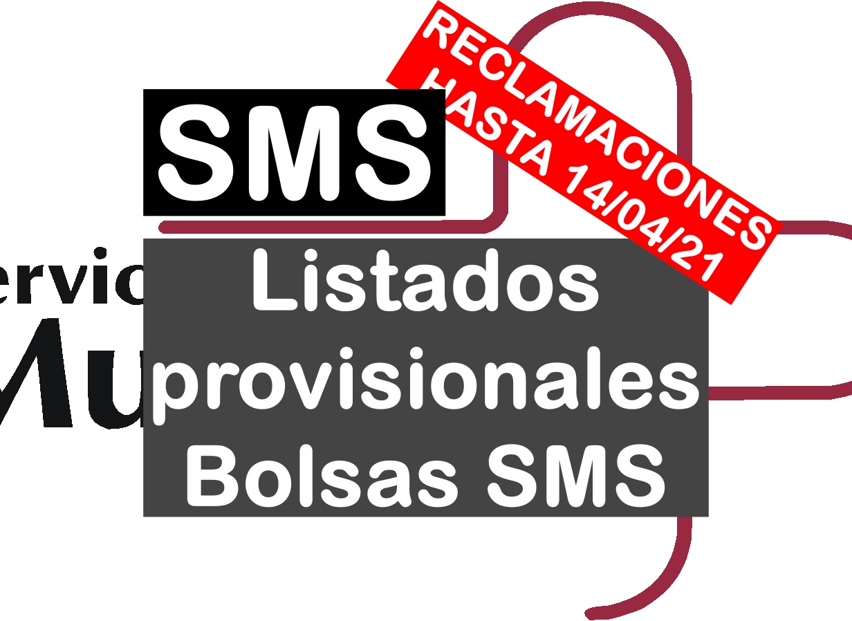 listados provisionales de admitidos en las bolsas del SMS