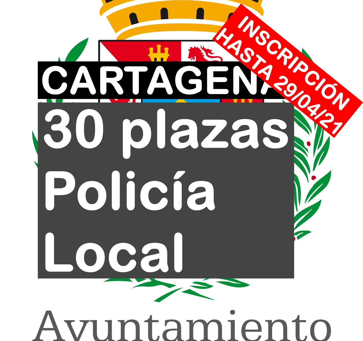 30 plazas Agente de Policía Local en Cartagena