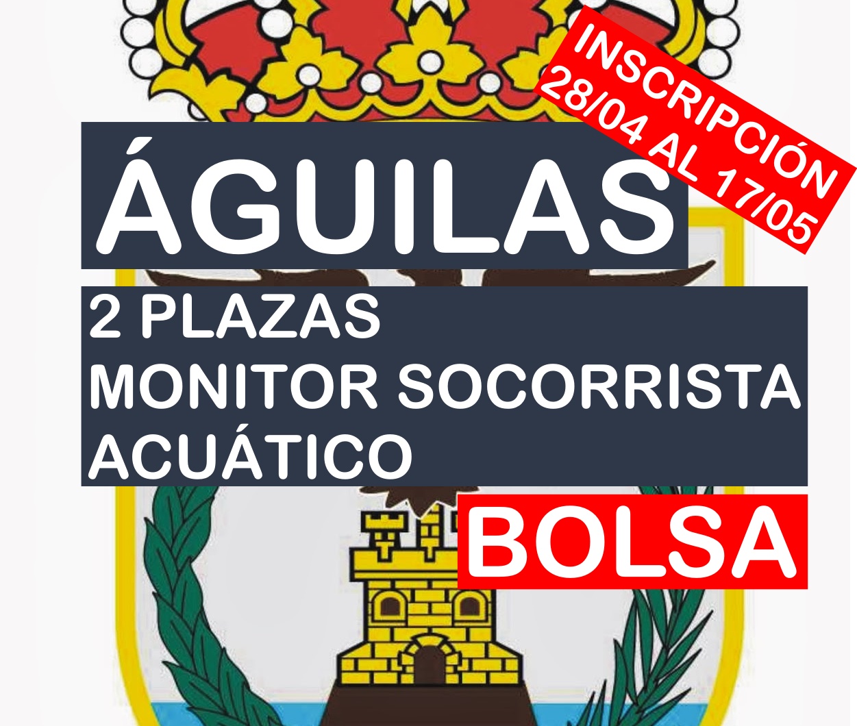 2 plazas de Monitor socorrista acuático del Ayuntamiento de Águilas