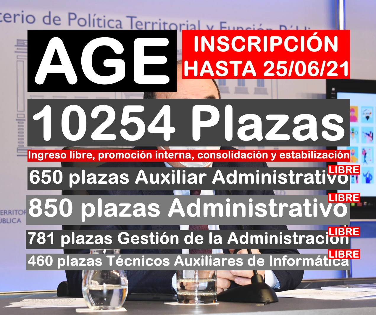 10254 plazas de la Administración General del Estado