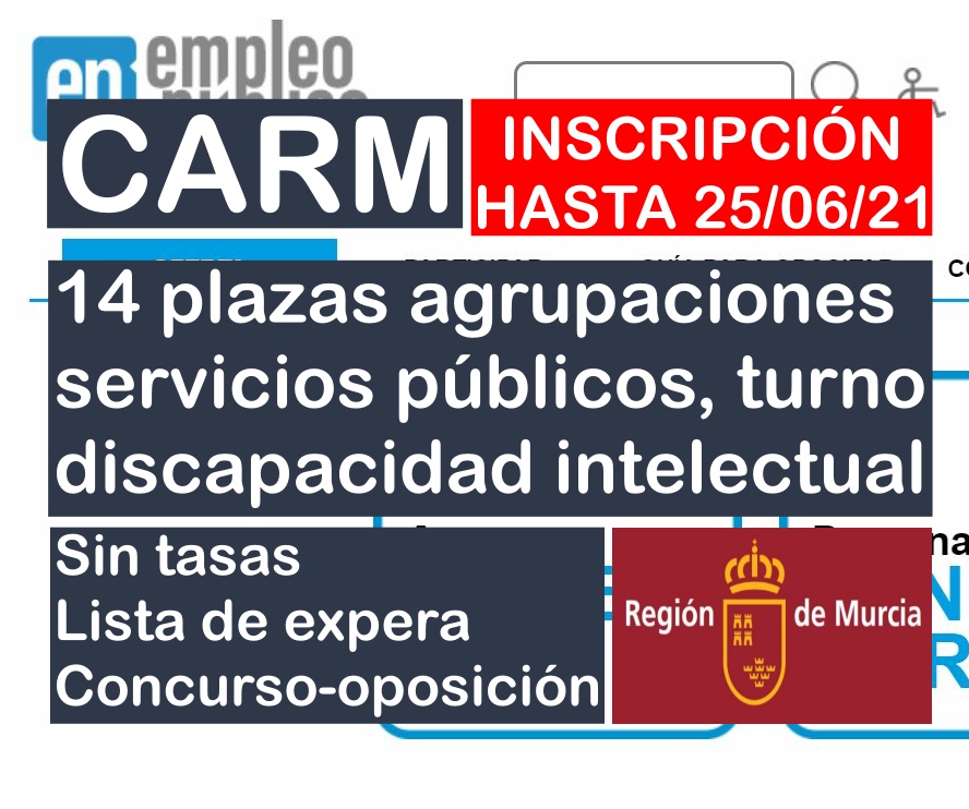 14 plazas Agrupación Profesional de Servicios Públicos de la CARM