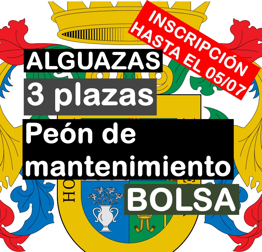 3 plazas de Peón de Mantenimiento y Bolsa en Alguazas