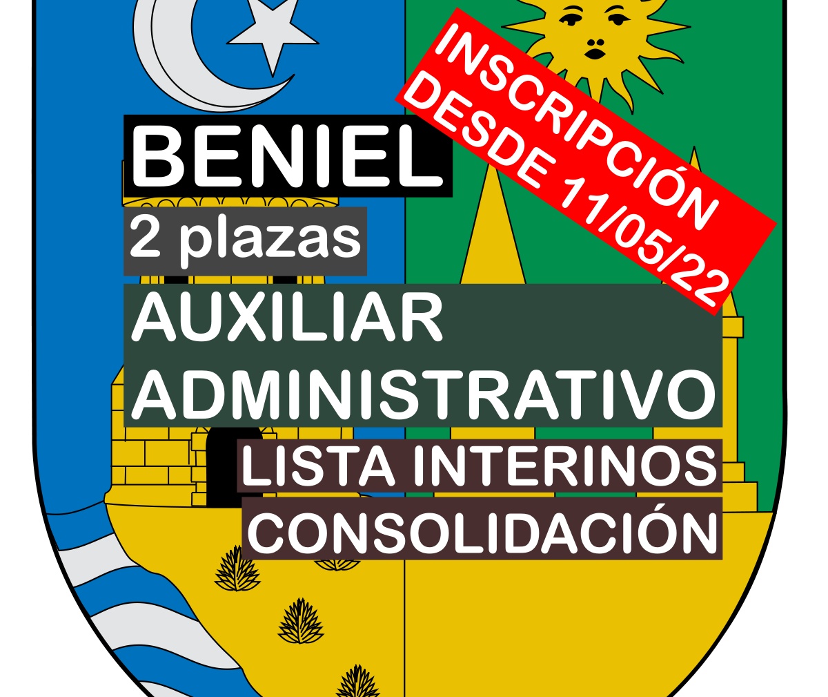 2 plazas Auxiliar Administrativo en Beniel