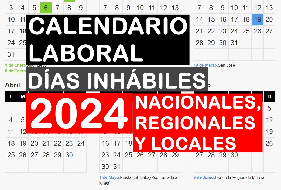 Calendario laboral de Murcia 2024