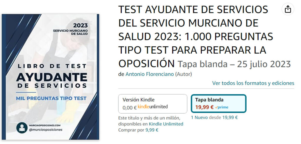 ANUNCIO LIBRO TEST AYUDANTE DE SERVICIOS SMS 2023