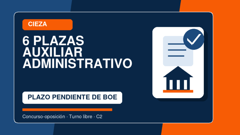 Convocatoria: 6 plazas de Auxiliar Administrativo en Cieza: bases, pruebas y temario